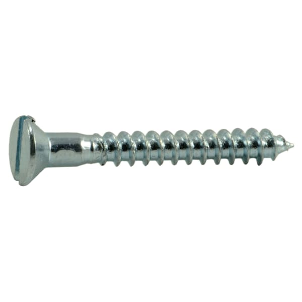 Midwest Fastener Wood Screw, #4, 7/8 in, Zinc Plated Steel Flat Head Slotted Drive, 60 PK 62047 - main